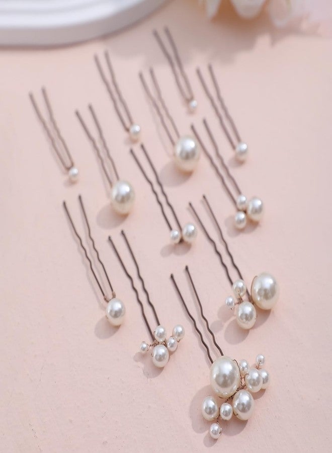 SELFCLOUD 12 Pieces Bridal Hair Accessories Pearl Wedding Hair Pins Handmade Bridal Hair Pins for Wedding Brides Women Girls - Image 4